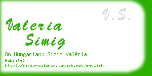 valeria simig business card